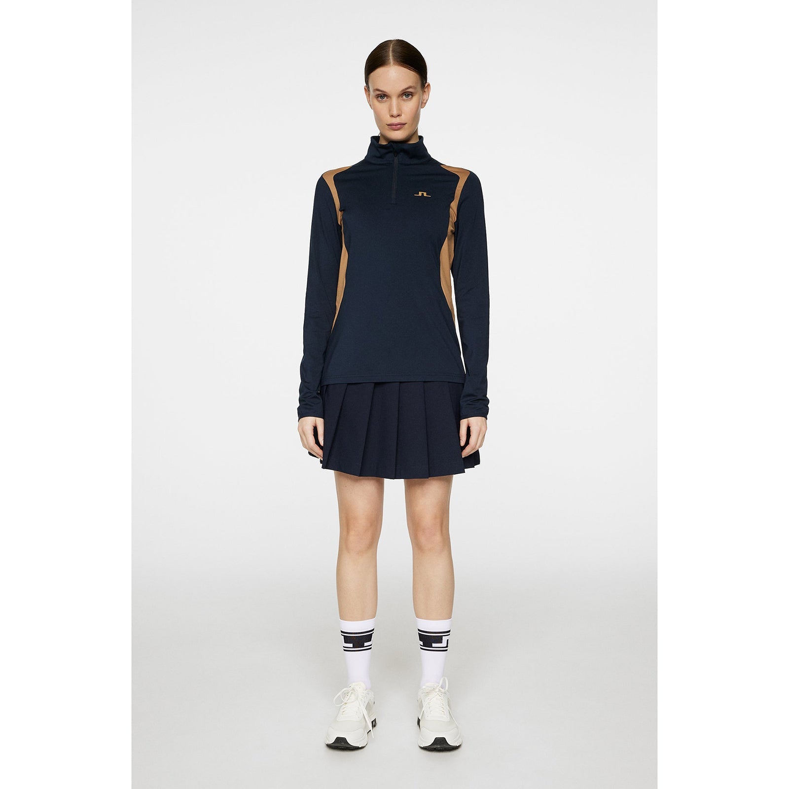 J.Lindeberg Women's Mae Quarter Zip Golf Mid-Layer - JL Navy