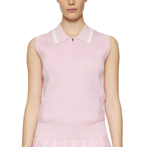 J.Lindeberg Women's Ramona Sleeveless Knitted Golf Polo Shirt - Nosegrey