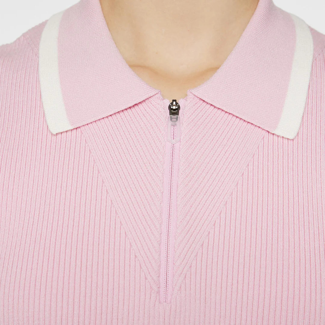 J.Lindeberg Women's Ramona Sleeveless Knitted Golf Polo Shirt - Nosegrey