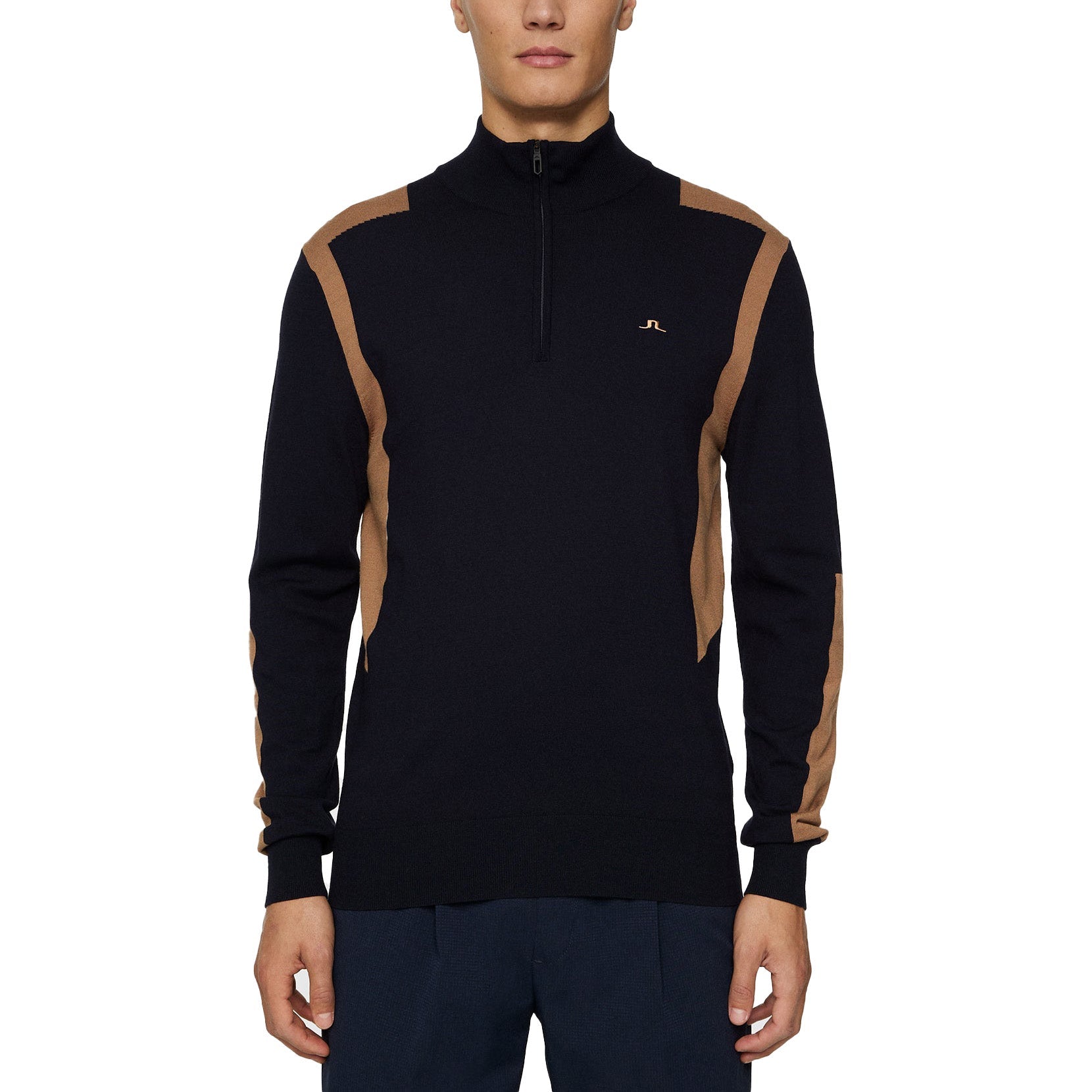 J.Lindeberg Kendrick Knitted Zip Sweater - Tigers Eye