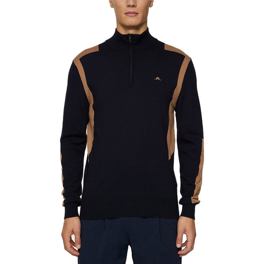 J.Lindeberg Kendrick Knitted Zip Sweater - Tigers Eye