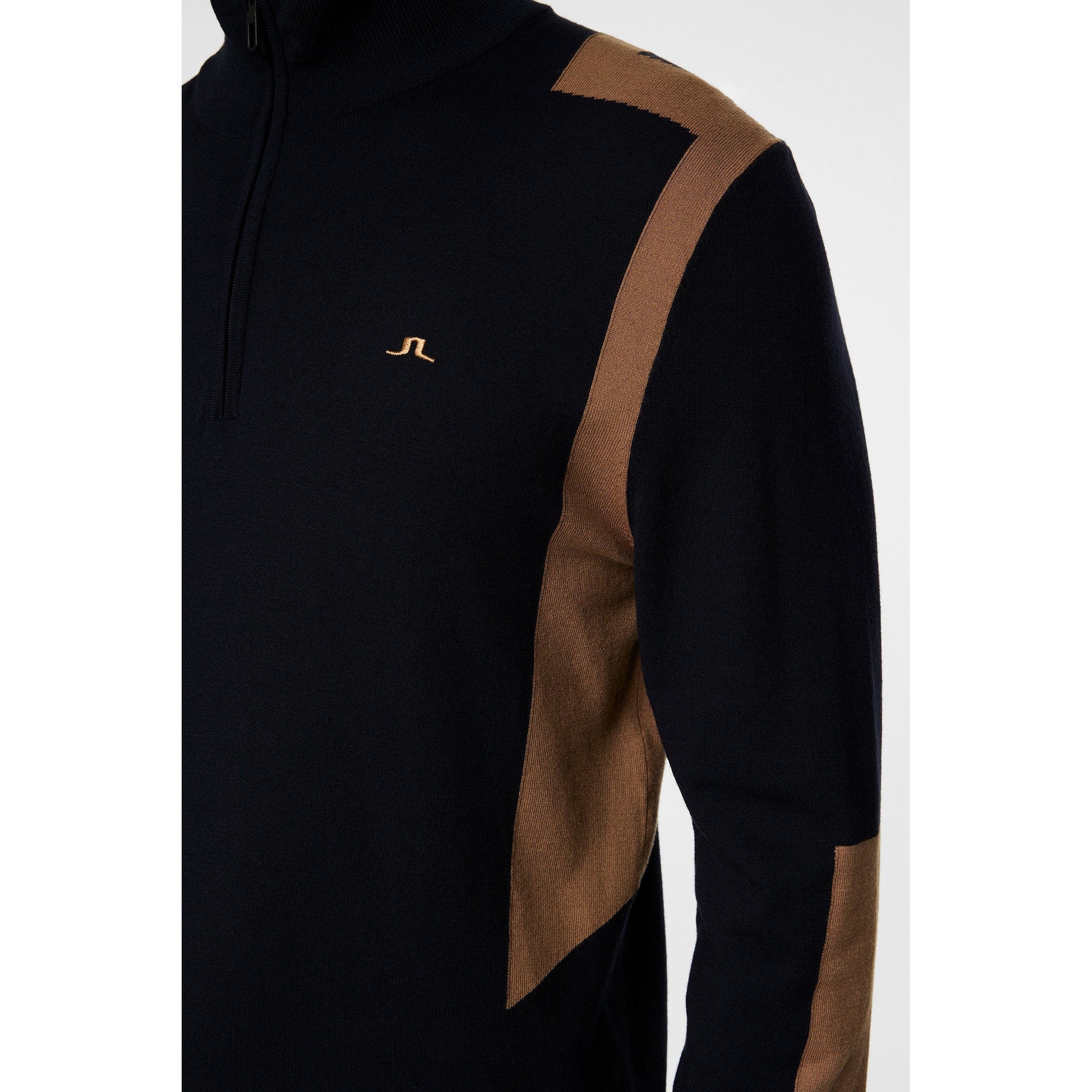 J.Lindeberg Kendrick Knitted Zip Sweater - Tigers Eye