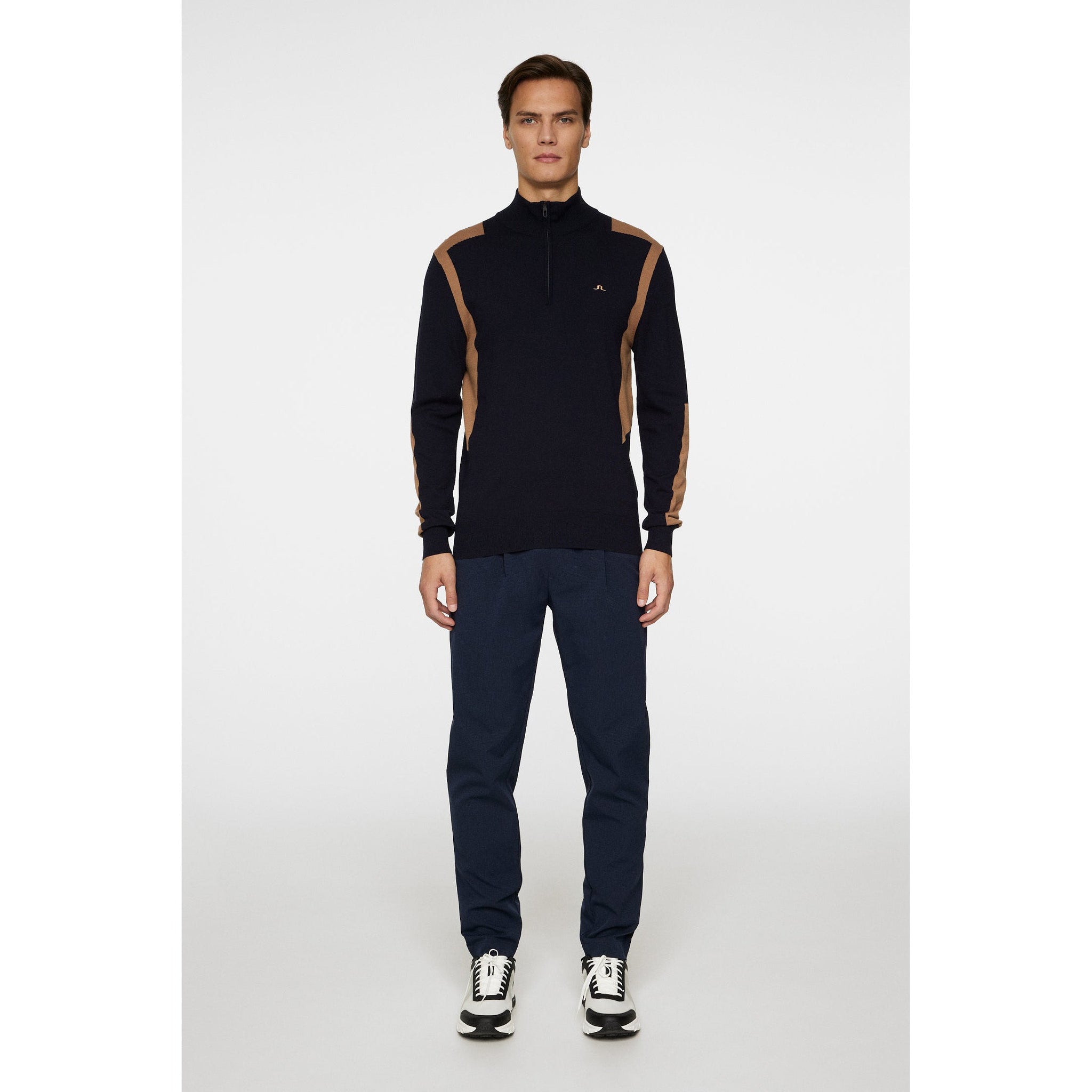 J.Lindeberg Kendrick Knitted Zip Sweater - Tigers Eye