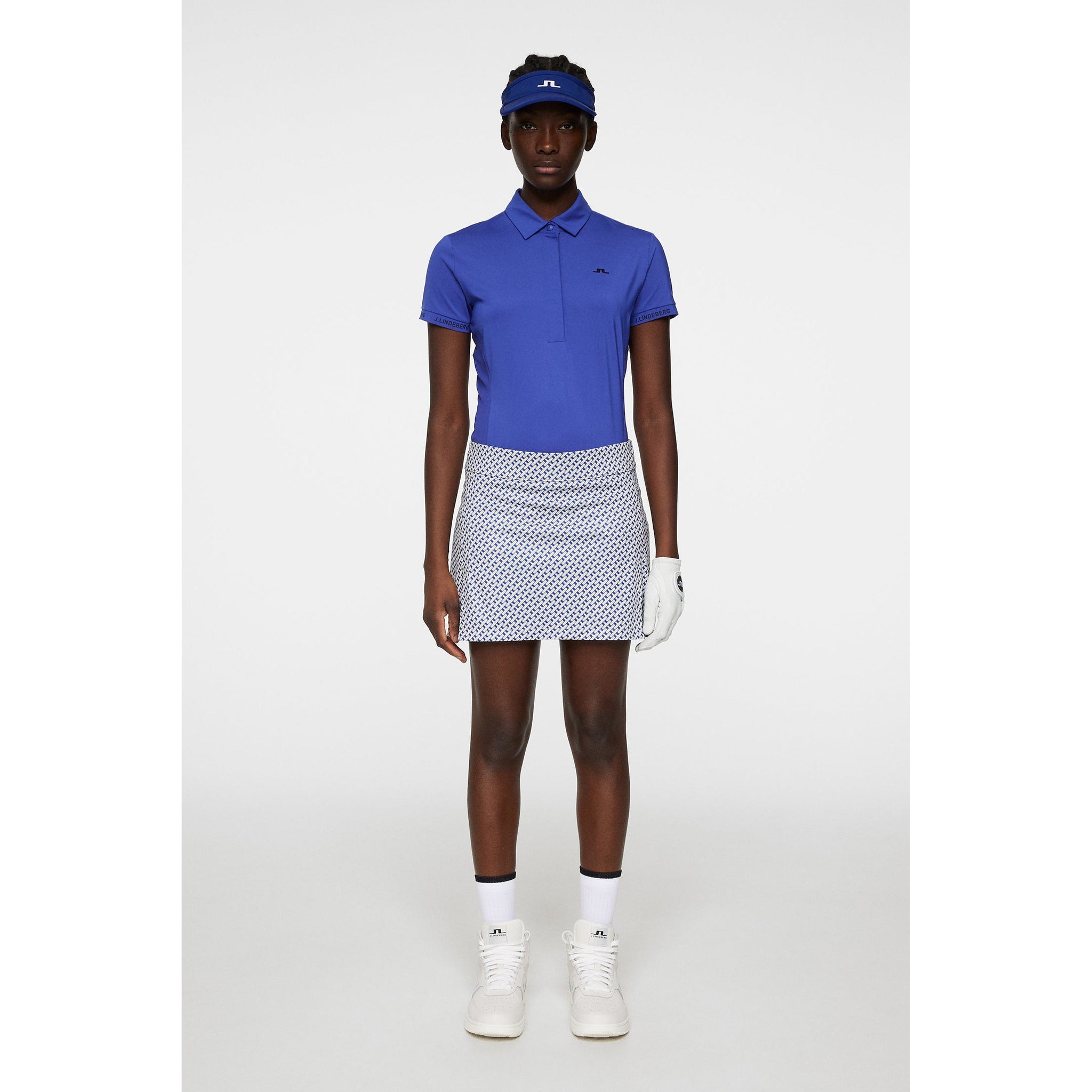 J.Lindeberg Women's Amelie Print Golf Skirt - Tour Geo Moonbeam