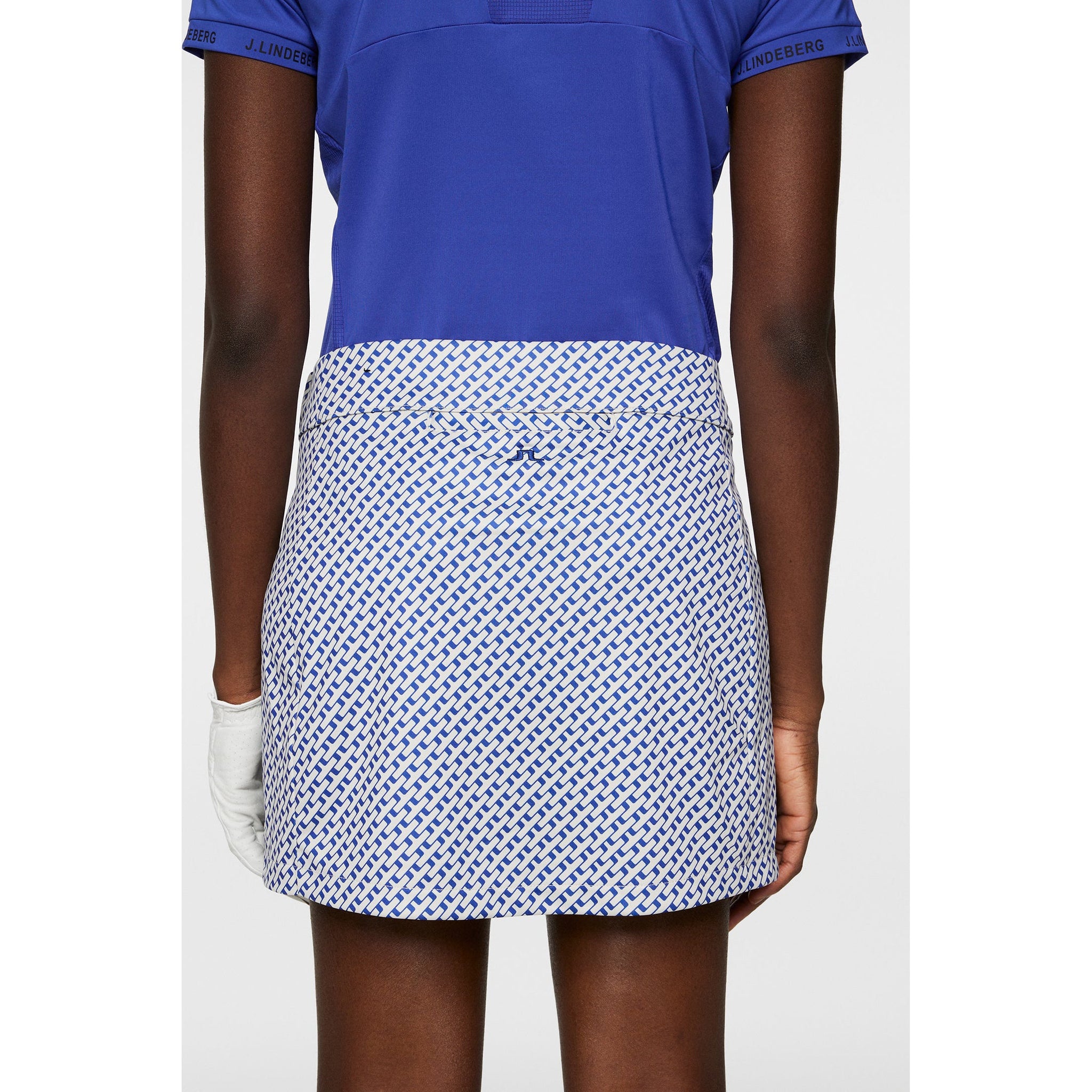 J.Lindeberg Women's Amelie Print Golf Skirt - Tour Geo Moonbeam