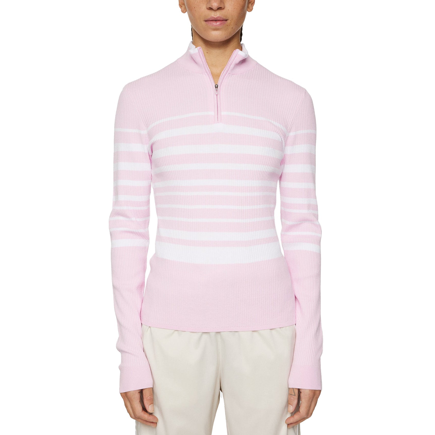 J.Lindeberg Women's Cheryl Knitted Zip Sweater - Nosegrey