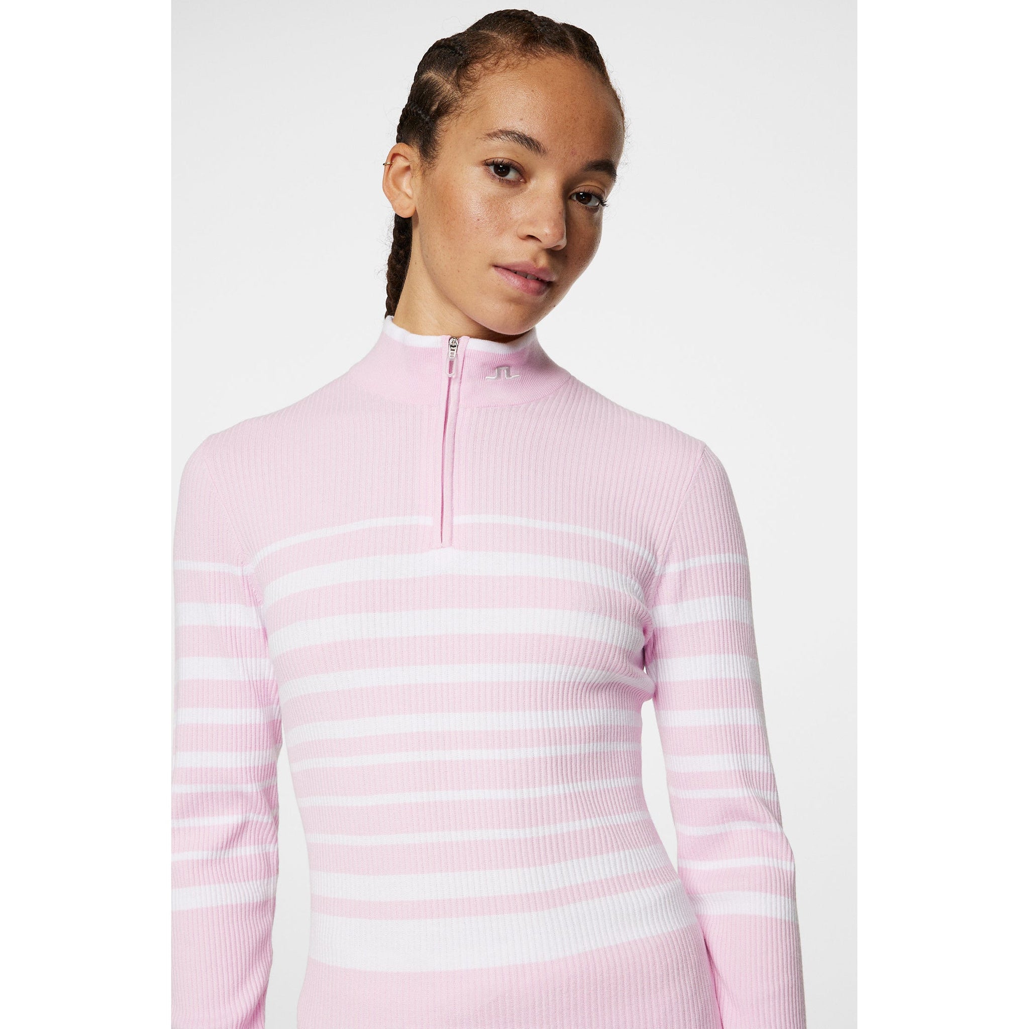 J.Lindeberg Women's Cheryl Knitted Zip Sweater - Nosegrey