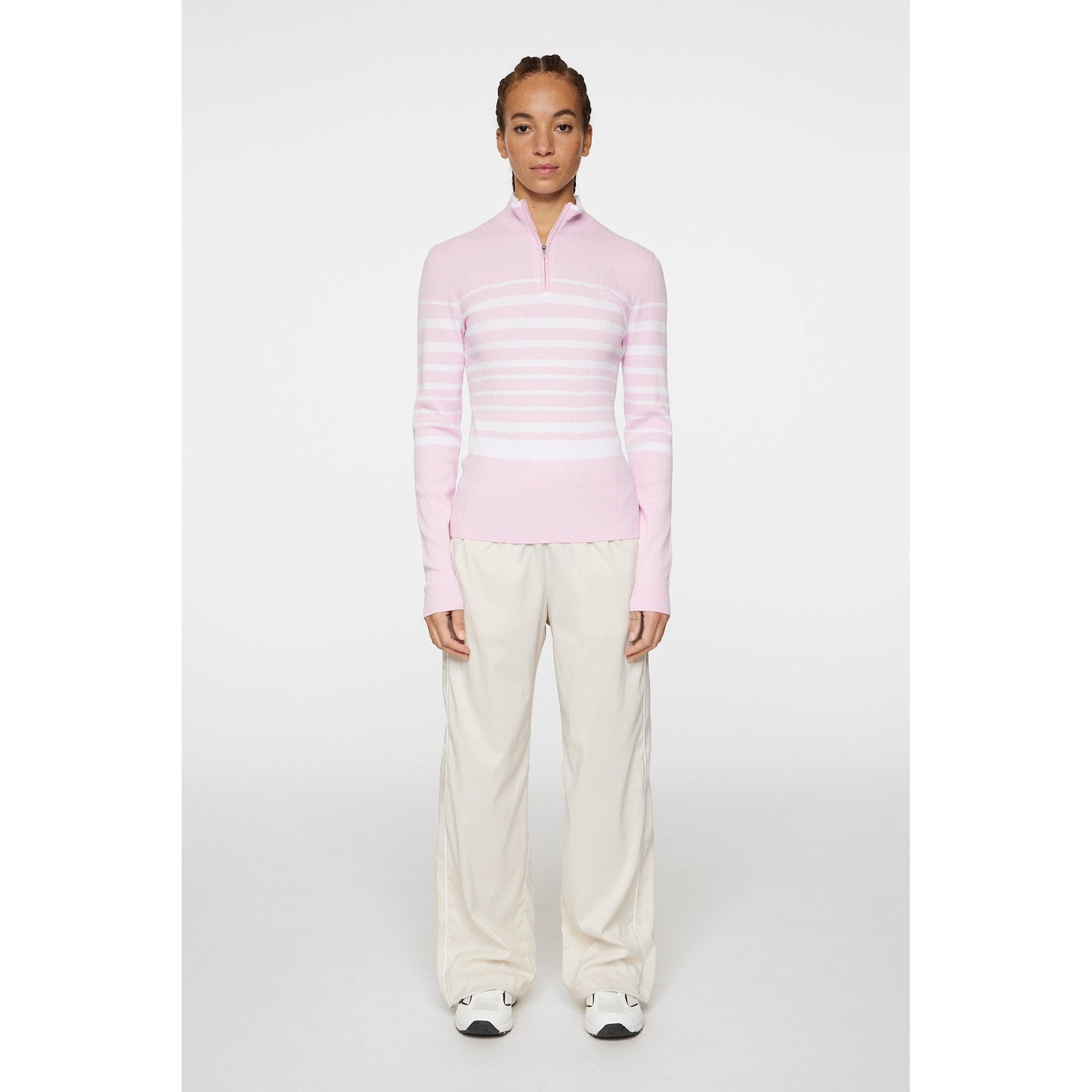 J.Lindeberg Women's Cheryl Knitted Zip Sweater - Nosegrey
