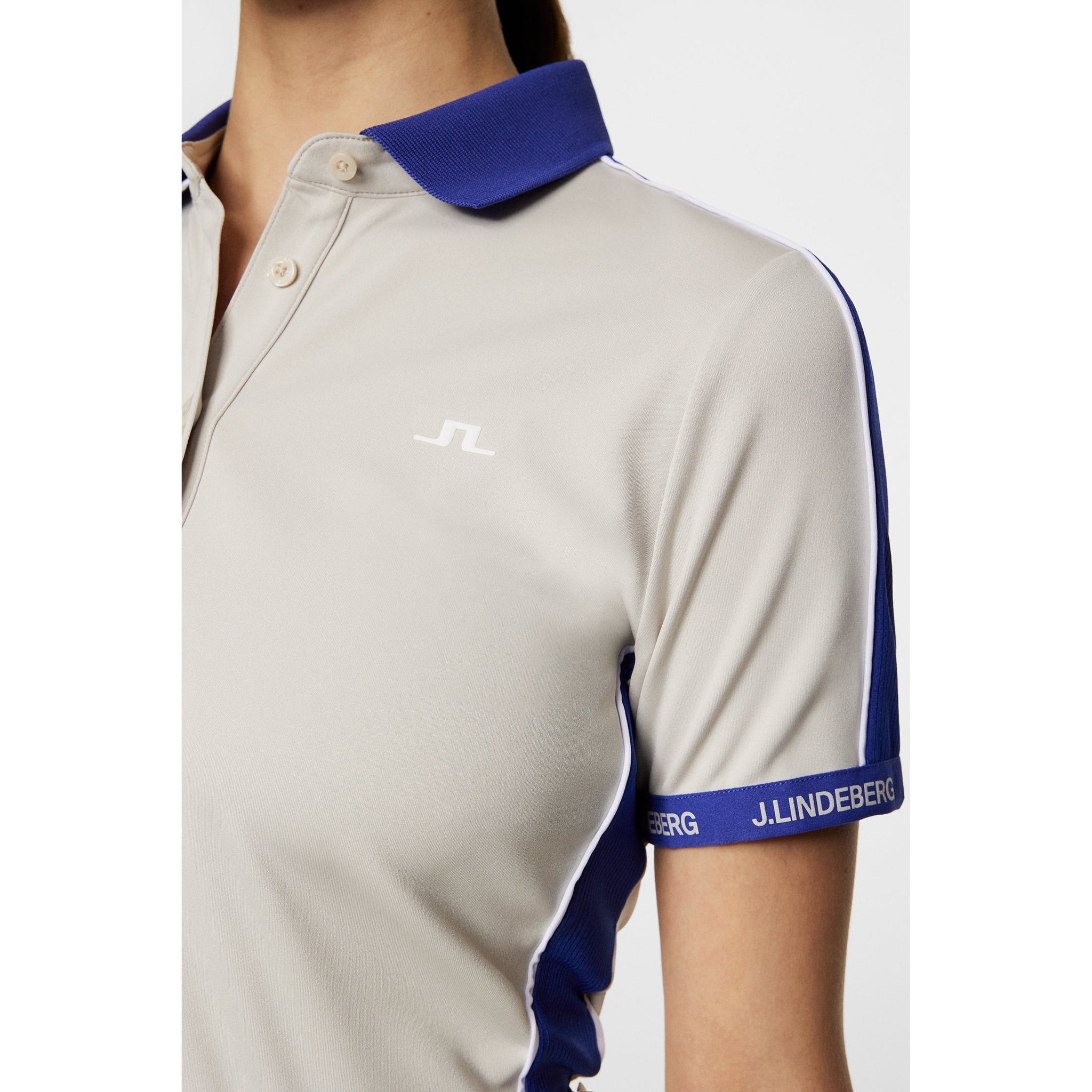 J.Lindeberg Women's Demi Golf Polo Shirt - Moonbeam