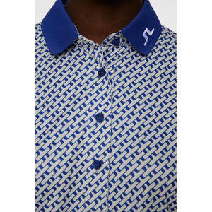 J.Lindeberg Women's Tour Tech Printed Golf Polo Shirt - Tour Geo Moonbeam
