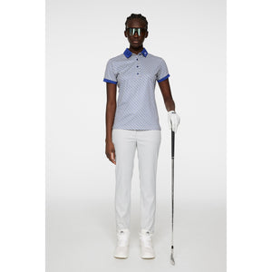 J.Lindeberg Women's Tour Tech Printed Golf Polo Shirt - Tour Geo Moonbeam