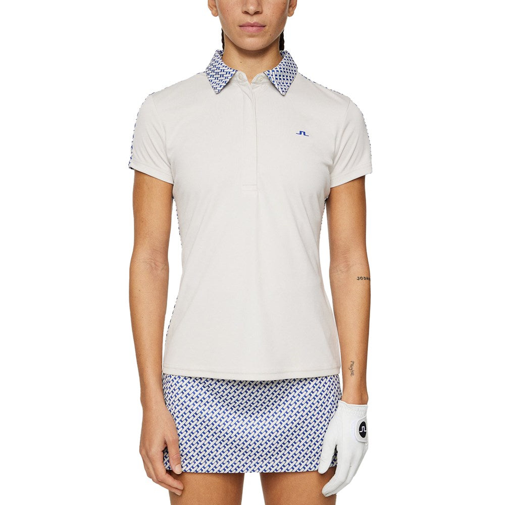J.Lindeberg Women's Cara Golf Polo Shirt - Moonbeam