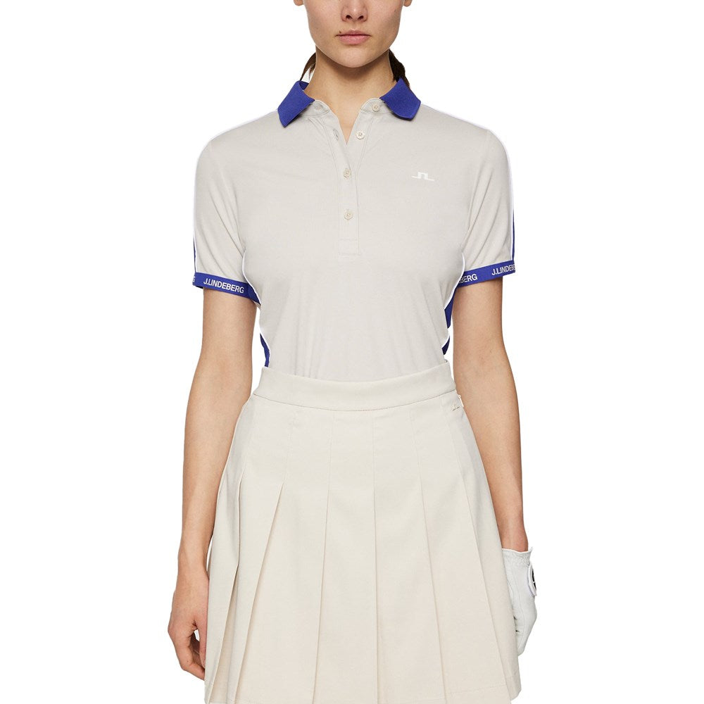 J.Lindeberg Women's Demi Golf Polo Shirt - Moonbeam