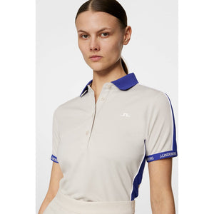 J.Lindeberg Women's Demi Golf Polo Shirt - Moonbeam