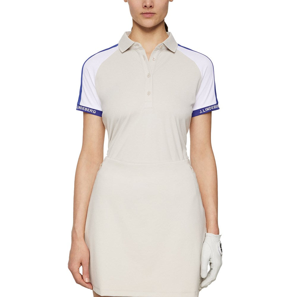 J.Lindeberg Women's Priya Golf Polo Shirt - Moonbeam