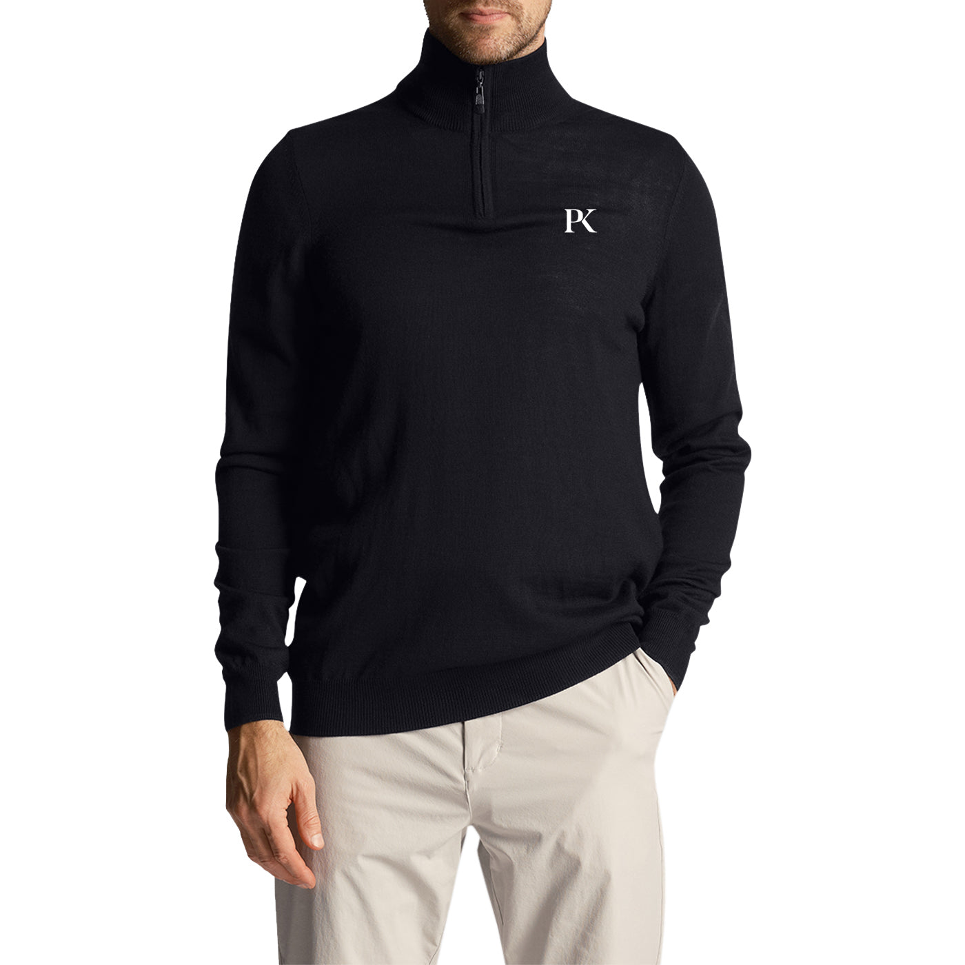 Lyle & Scott Tonal Eagle 1/4 Zip Knit - Dark Navy