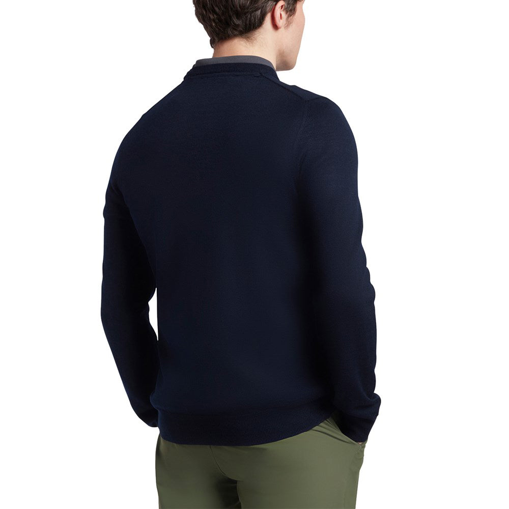 Lyle & Scott Tonal Eagle Crew Neck Pullover - Navy
