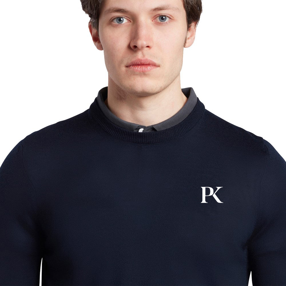 Lyle & Scott Tonal Eagle Crew Neck Pullover - Navy