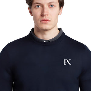 Lyle & Scott Tonal Eagle Crew Neck Pullover - Navy