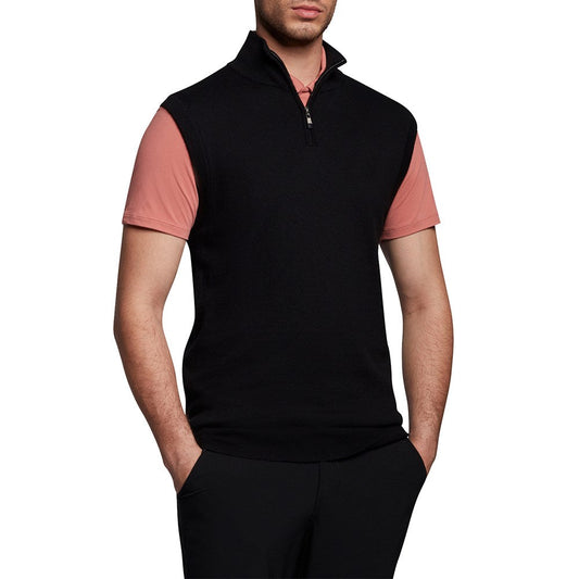 Lyle & Scott Tonal Eagle Knitted Vest - Jet Black