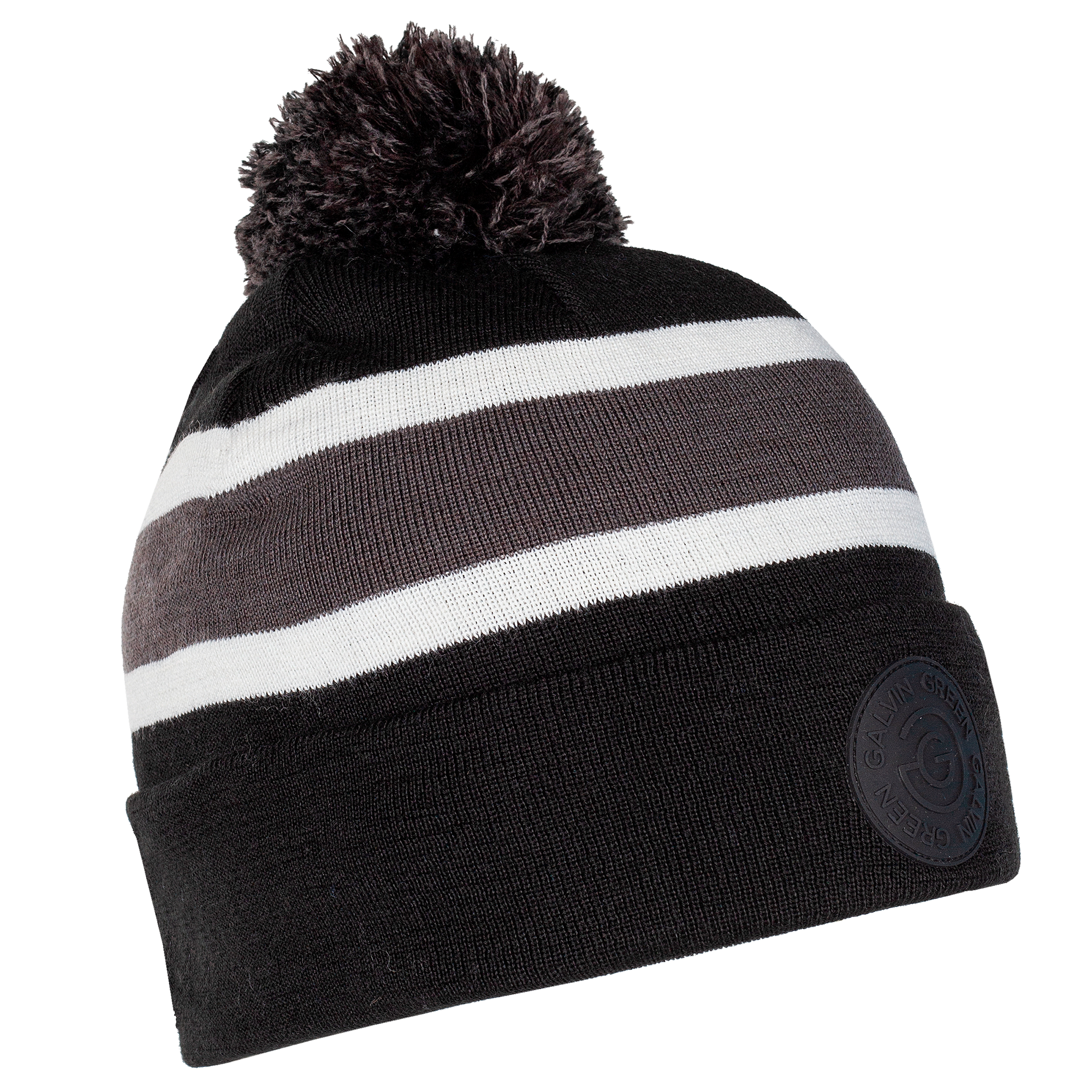 Galvin Green Leighton Insulating Golf Beanie - Black/Forged Iron/White