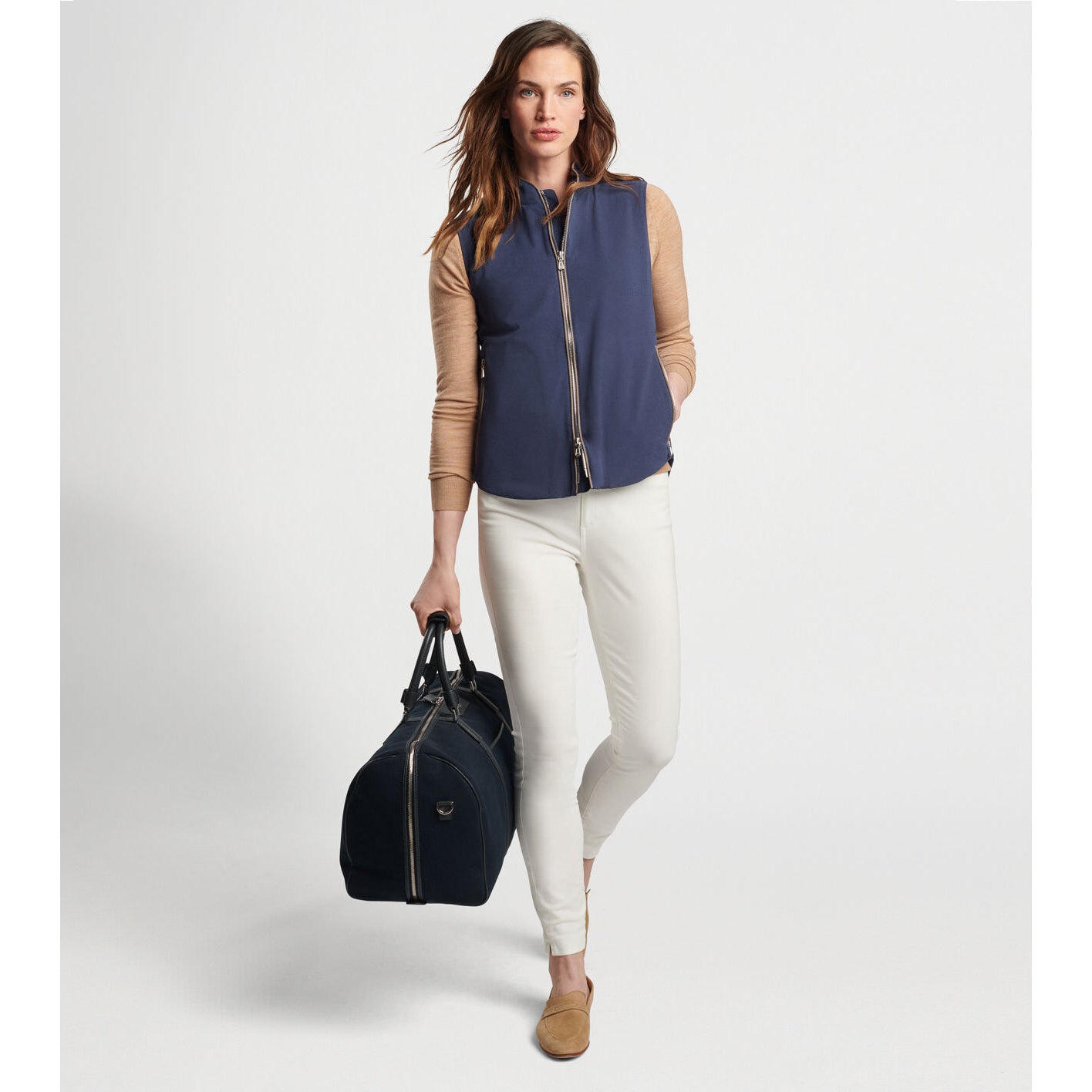 Peter Millar Women's Surge Full Zip Golf Vest - Navy