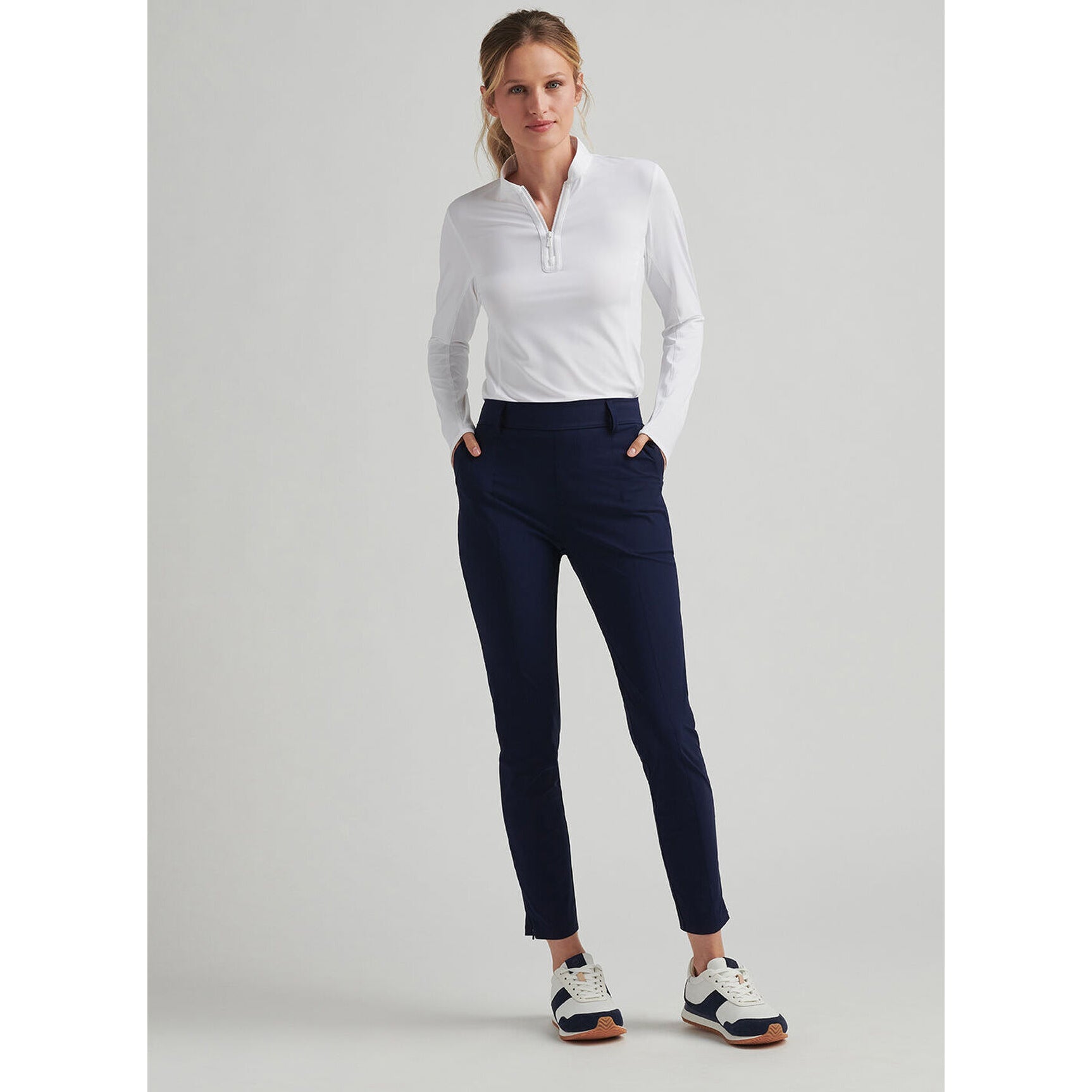 Peter Millar Women's Bingham High Stretch Ankle Golf Pants - Navy