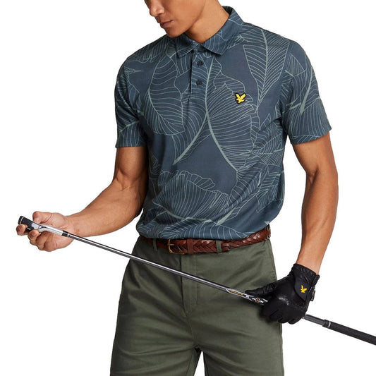 Lyle & Scott Floral Polo Golf Shirt - Dark Navy