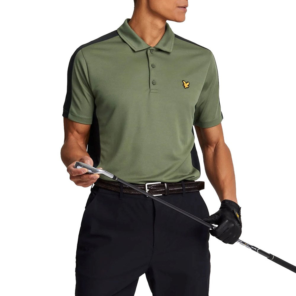 Lyle & Scott Golf Striped Polo Shirt - Cactus Green