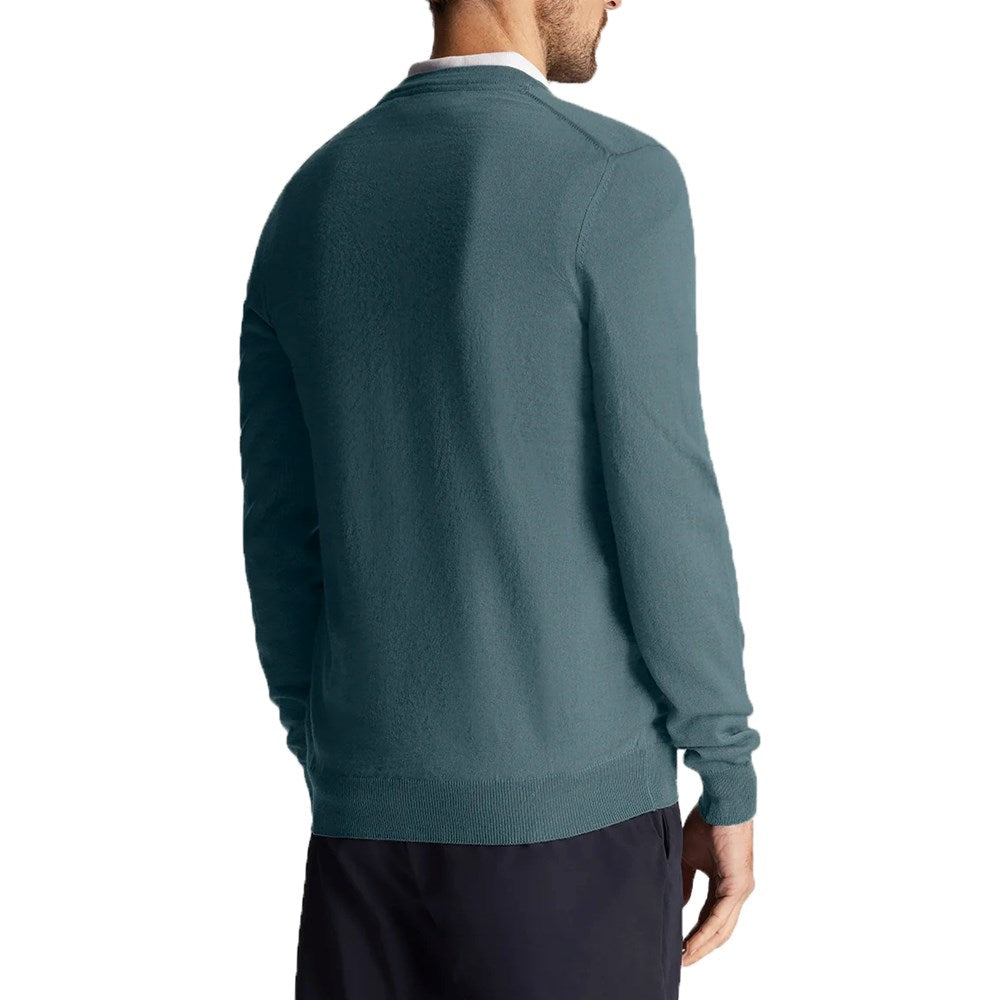 Lyle & Scott Golf V Neck Pullover - Iron Blue