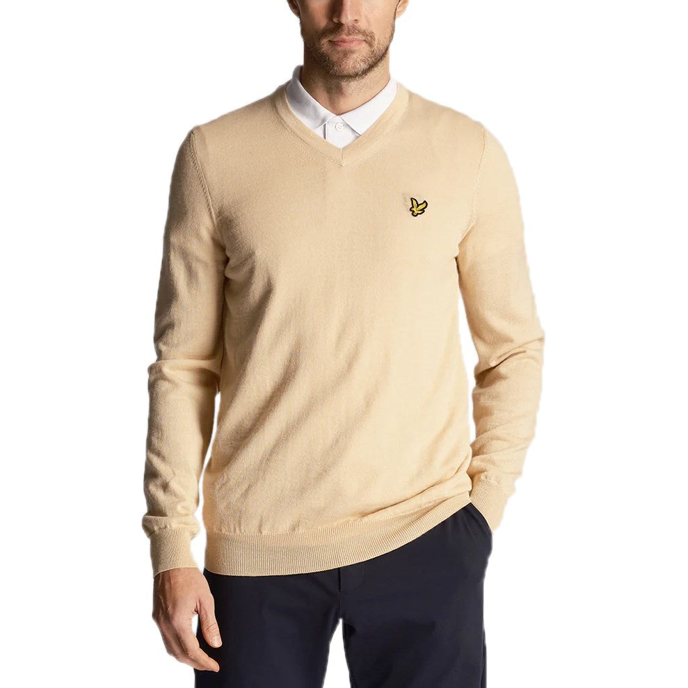 Lyle & Scott Golf V Neck Pullover - Sand Dune