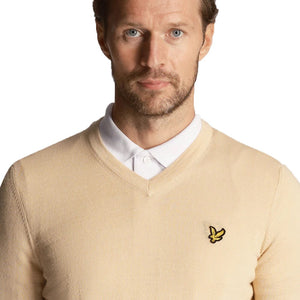 Lyle & Scott Golf V Neck Pullover - Sand Dune