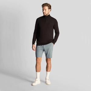 Lyle & Scott Tonal Eagle Merino 1/4 Zip Pullover - Jet Black