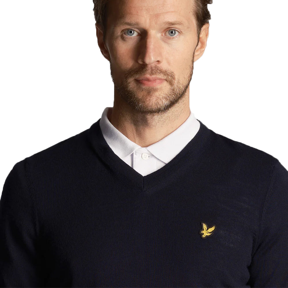 Lyle & Scott Golf V Neck Pullover - Dark Navy
