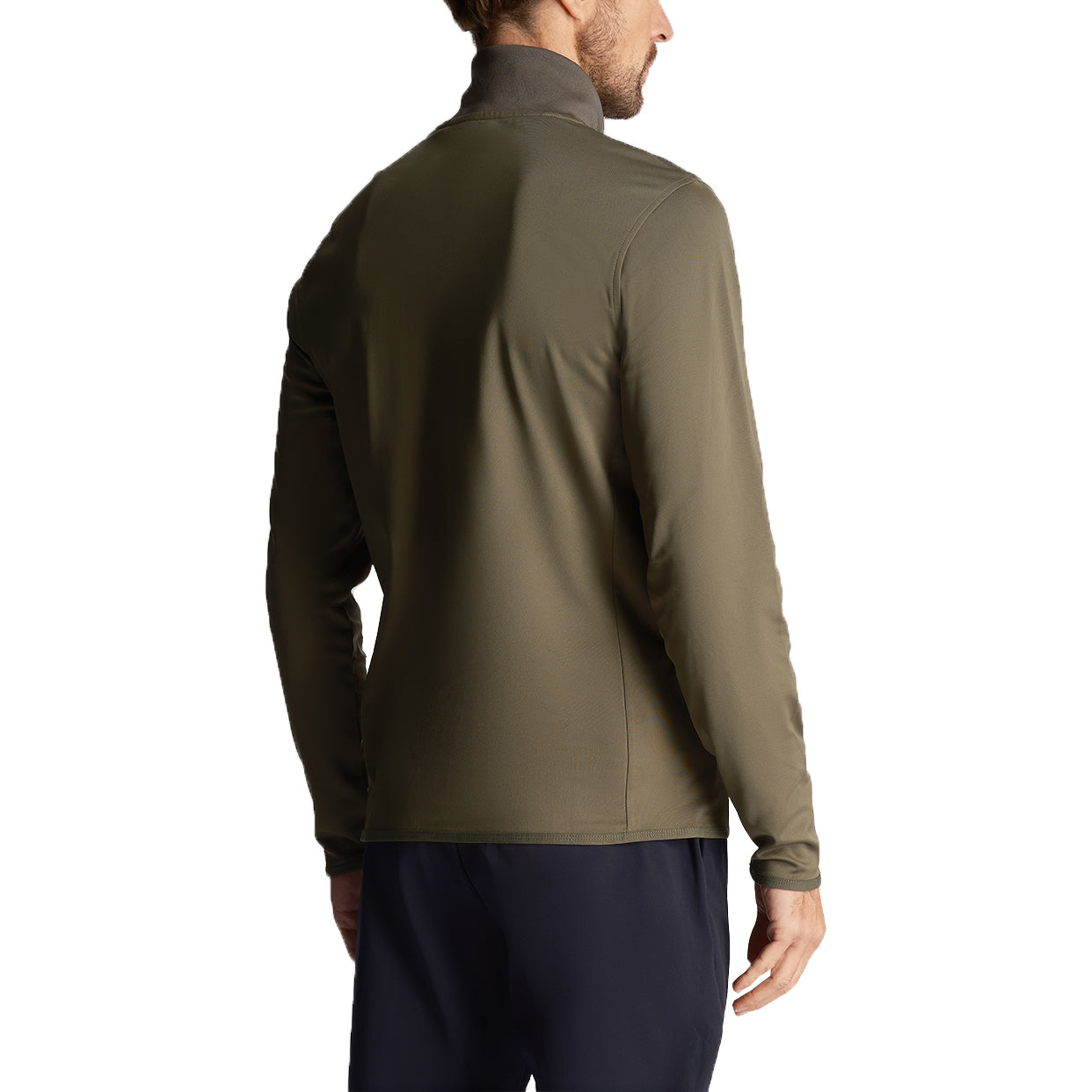 Lyle & Scott Tonal Eagle Tech 1/4 Zip Midlayer - Cactus Green