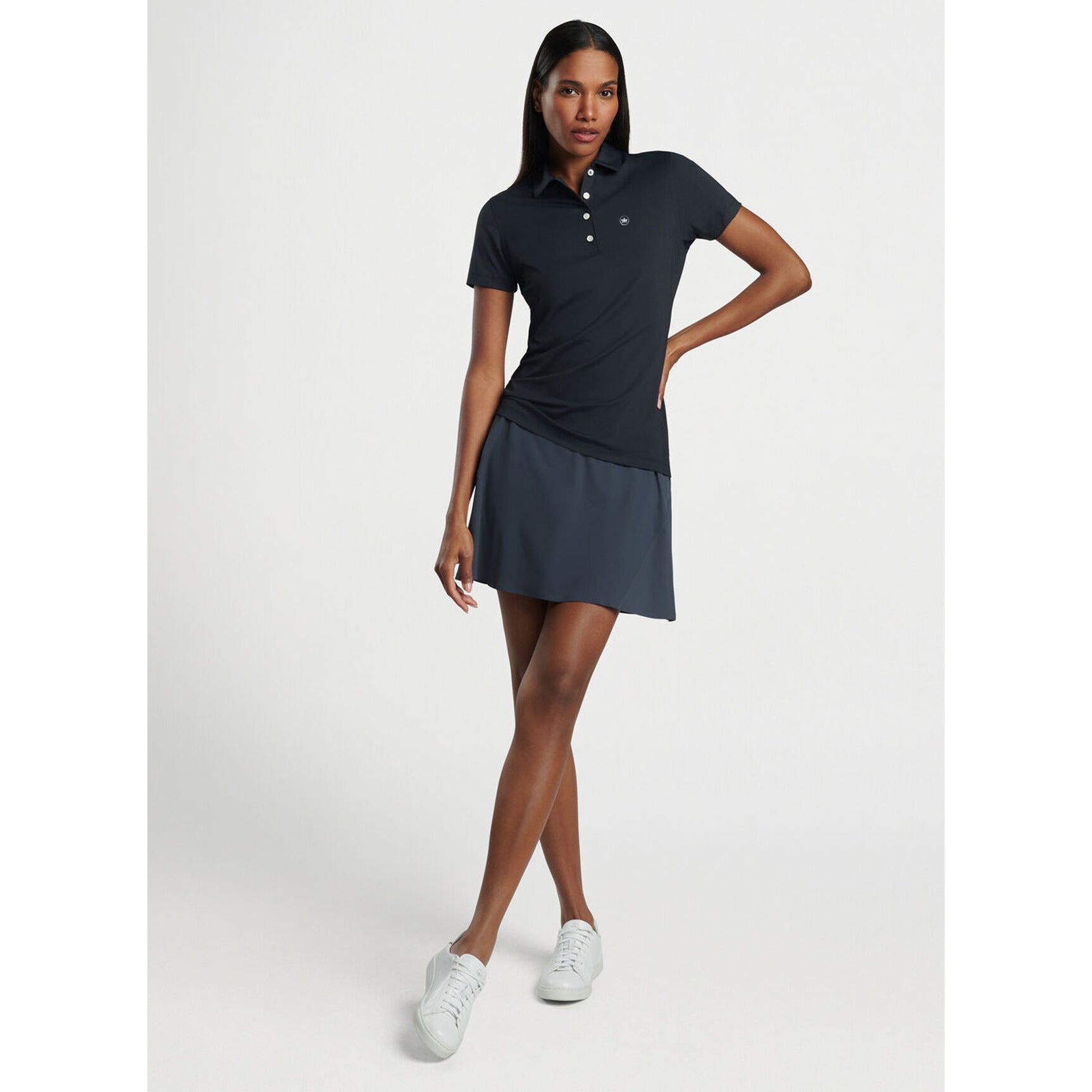 Peter Millar Women's Performance Stretch Jersey Golf Shirt - Black