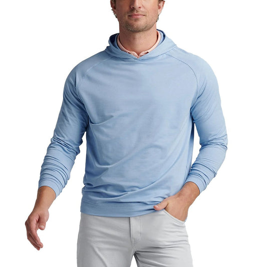 Peter Millar Pine Sugar Stripe Performance Hoodie - Blue Fade