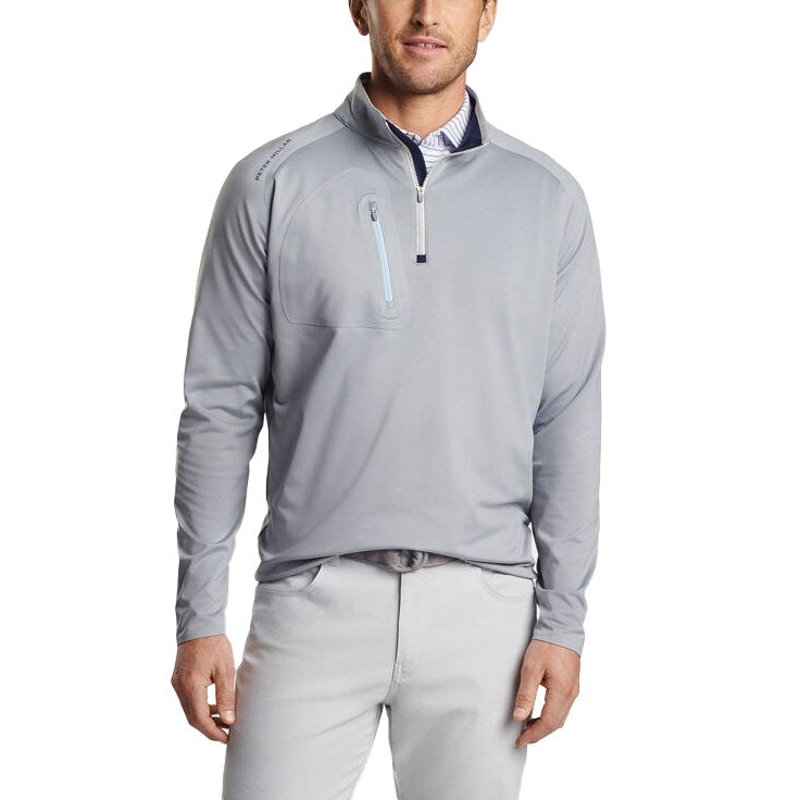Peter Millar Verge Performance Golf Quarter-Zip - Gale Grey