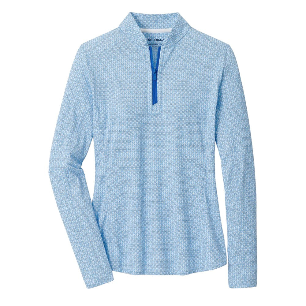 Peter Millar Women's  Mar Tee Ni Break Lightweight Sun Golf Shirt - Sapphire