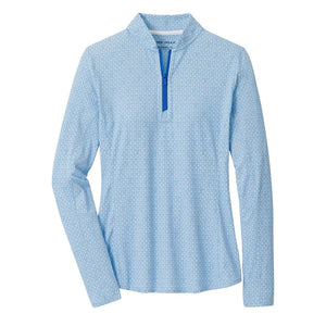 Peter Millar Women's  Mar Tee Ni Break Lightweight Sun Golf Shirt - Sapphire