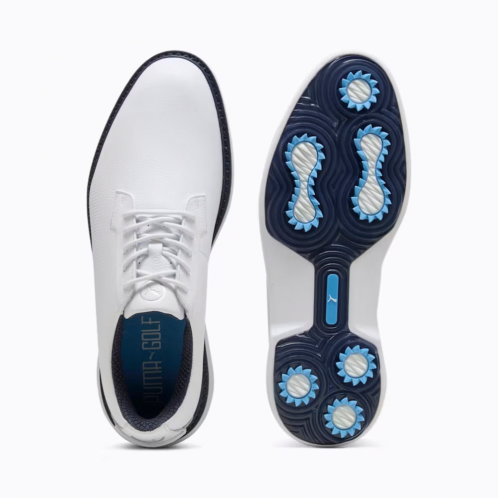 Puma Royale Players Golf Shoes - Puma White/Deep Navy/Team Light Blue