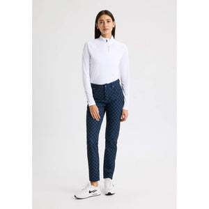 Rohnisch Women's Chie Comfort Golf Pants - Micro R Check Navy