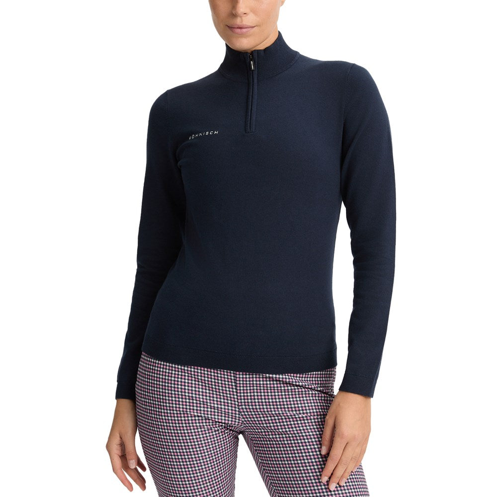 Rohnisch Women's Kora Knitted Half Zip Pullover - Navy