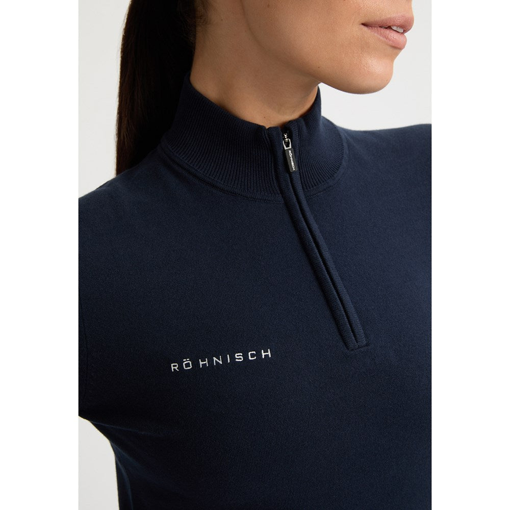 Rohnisch Women's Kora Knitted Half Zip Pullover - Navy