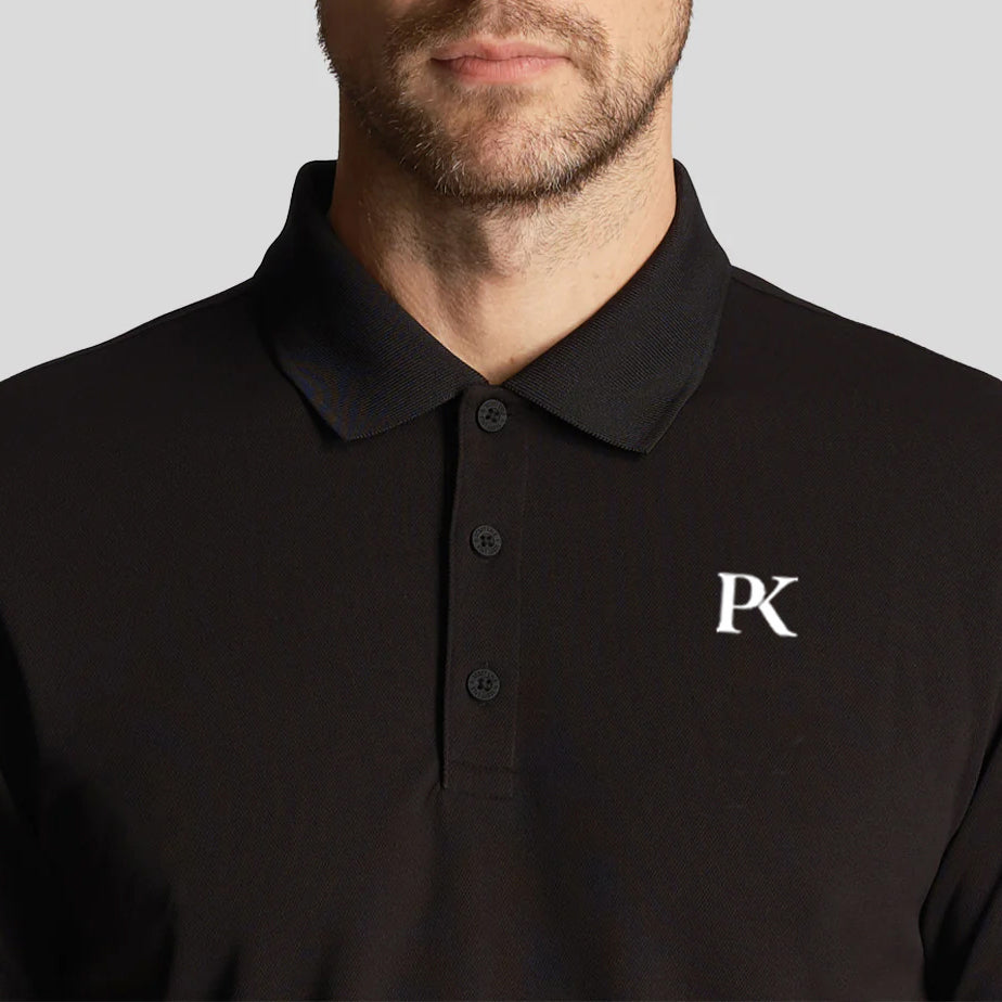 Lyle & Scott Tonal Eagle Golf Tech Polo Shirt - Jet Black