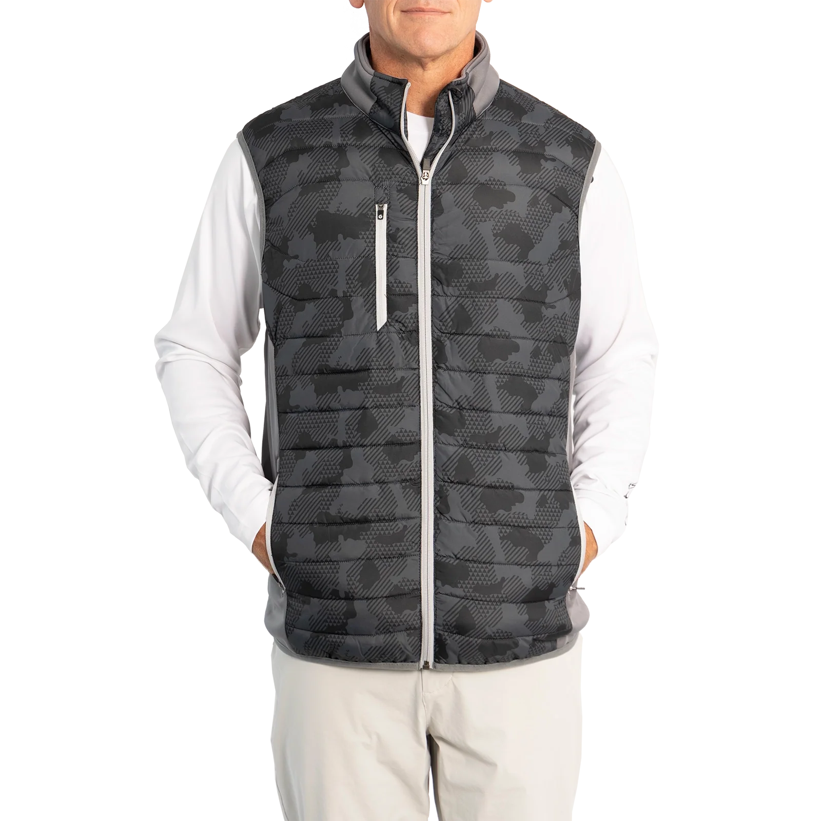 Sunderland Anton Padded Stretch Panel Performance Golf Gilet - Black Camo