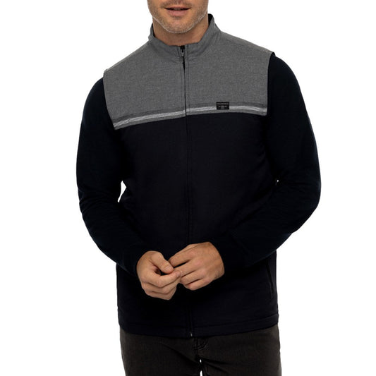 Travis Mathew Pascuales Golf Vest - Heather Grey Pinstripe