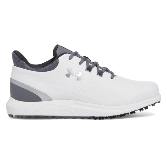 Under Armour Drive Medal Spikeless Golf Shoes - White/Titan Grey