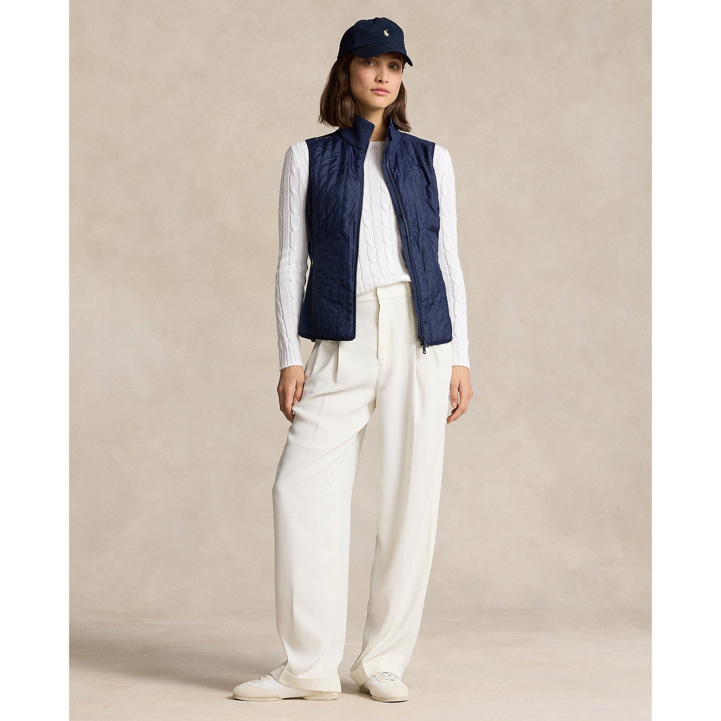 RLX Ralph Lauren Women's Cool Wool Hybrid Performance Vest - Refined Navy