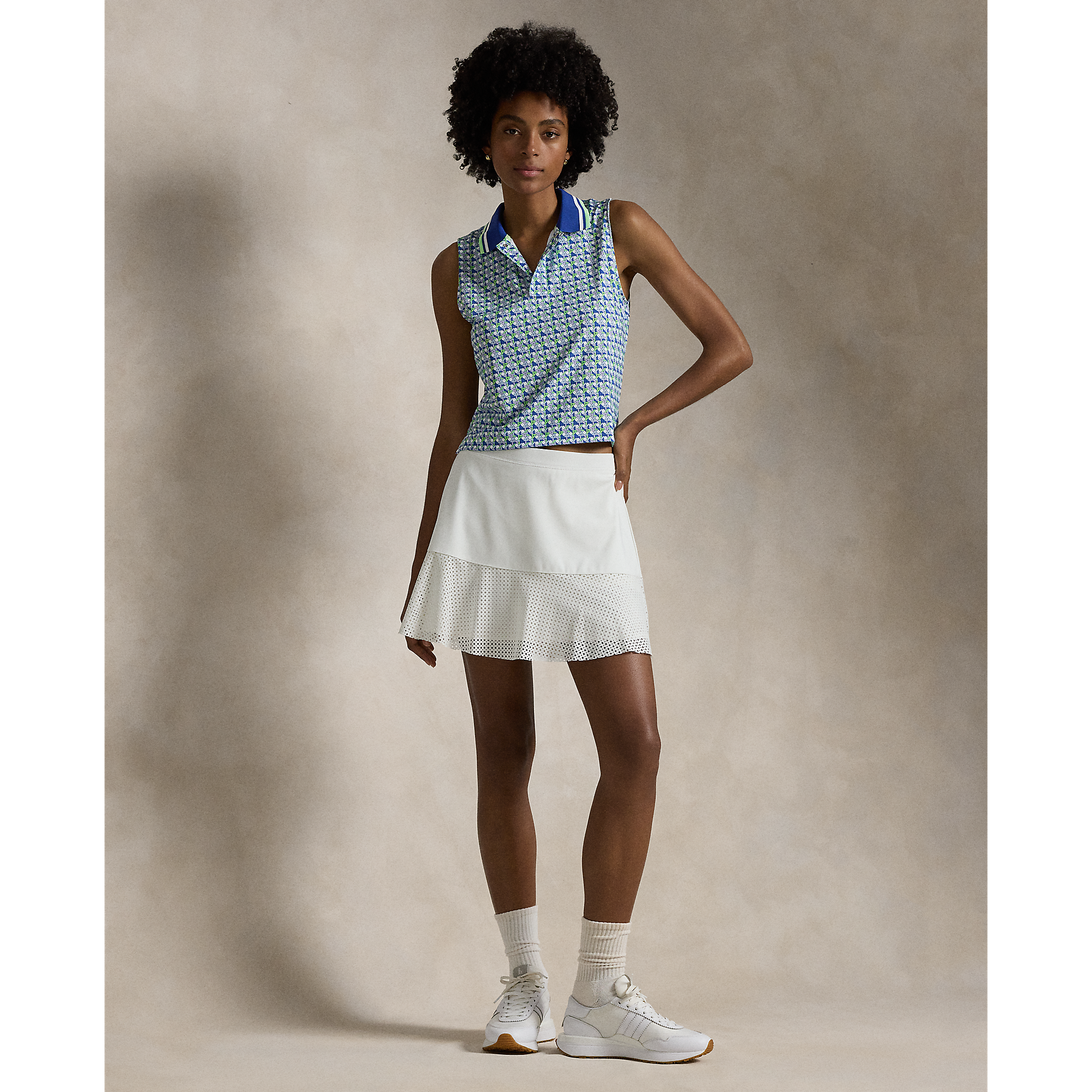 RLX Ralph Lauren Women's Stretch Jersey Cropped Golf Shirt - Spring Wicker